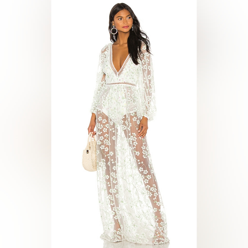 For Love And Lemons White Floral Lace Dress